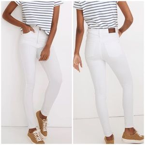 Madewell Petite 10" High-Rise Skinny Jeans in Pure White, AJ294 NWOT